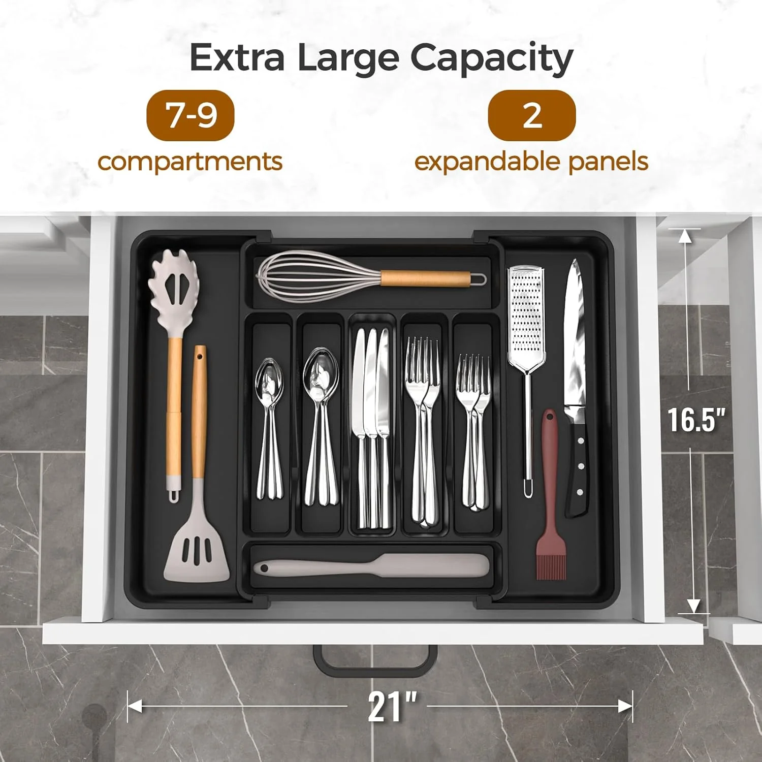 🔥LAST DAY SALE 50% OFF!!🔥Large Silverware Drawer Organizer Expandable Utensil Tray for Kitchen - Image 4