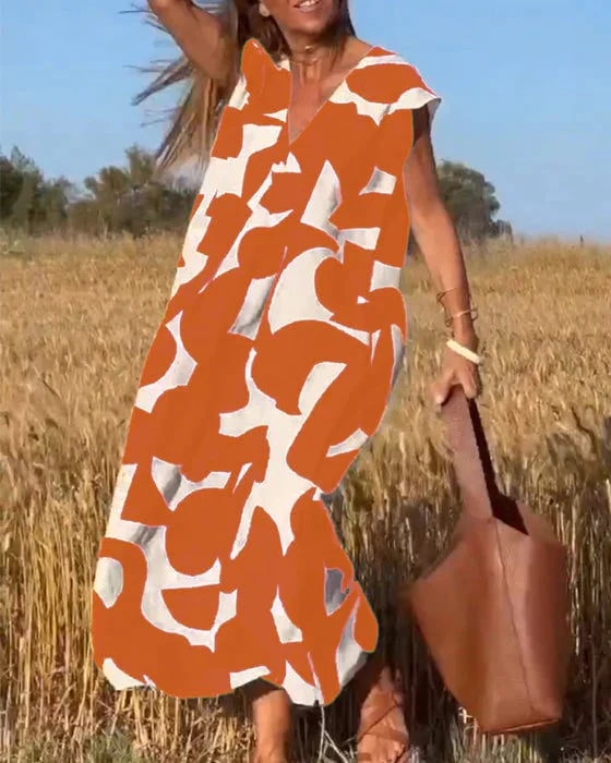 🎁Mother's Day Hot Sale 50%🔥V-Neck Print Dress - Image 10