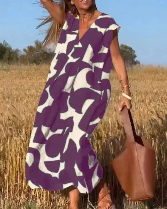 🎁Mother's Day Hot Sale 50%🔥V-Neck Print Dress - Image 11