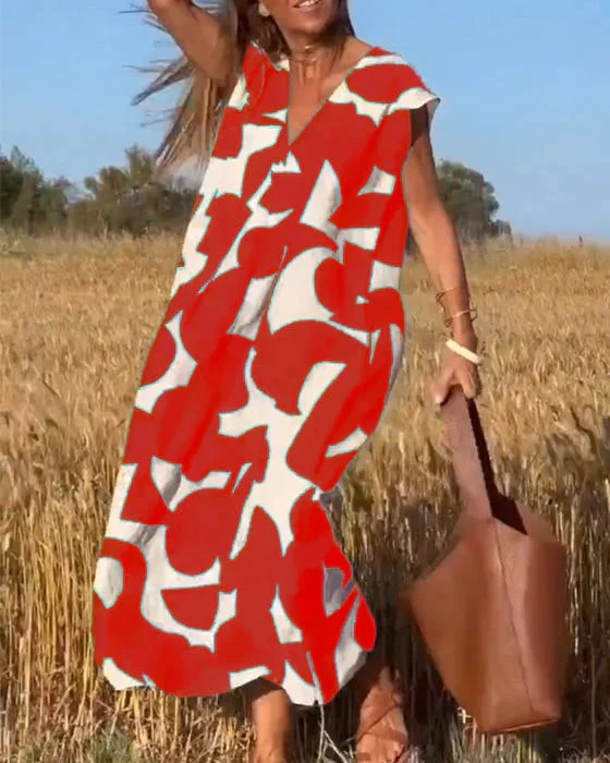 🎁Mother's Day Hot Sale 50%🔥V-Neck Print Dress - Image 13
