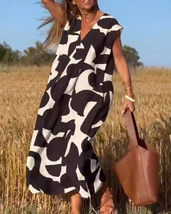 🎁Mother's Day Hot Sale 50%🔥V-Neck Print Dress - Image 14