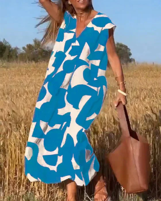 🎁Mother's Day Hot Sale 50%🔥V-Neck Print Dress - Image 16