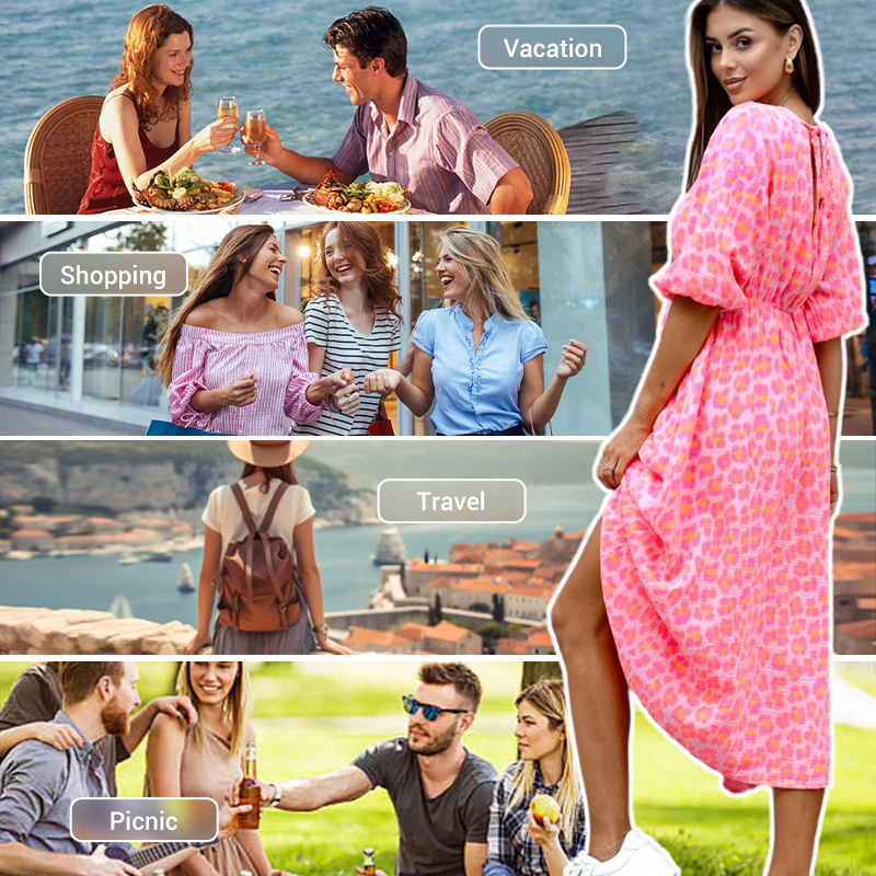 💖Summer Hot Sale: 49% OFF!!💖Women's V-Neck Printed Dress 2 - Image 3