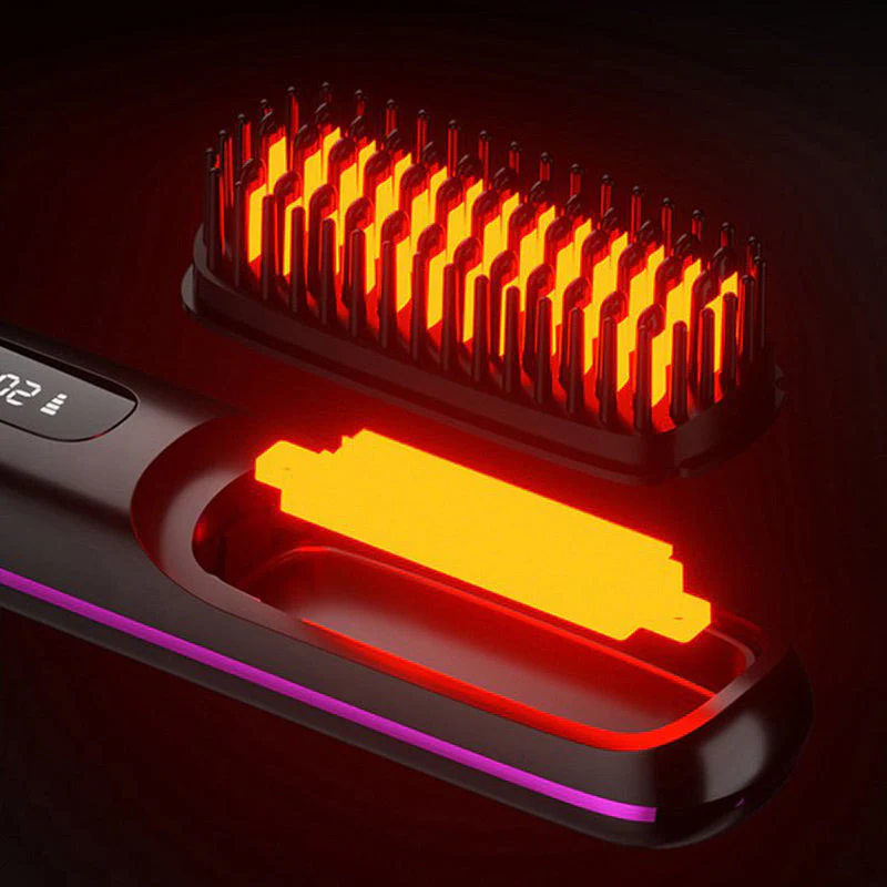 🏆2026 New Year Sale 50% OFF💁‍♀️Wireless Ceramic Heating Hair Straightening Hairbrush - Image 9