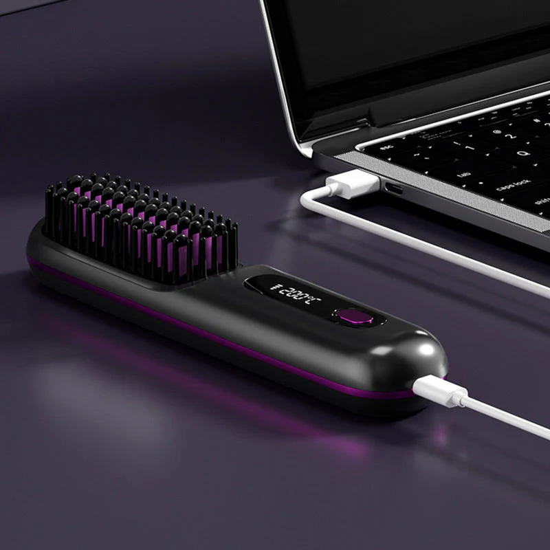🏆2026 Hot Sale 50% OFF💁‍♀️Wireless Ceramic Heating Hair Straightening Hairbrush - Image 13