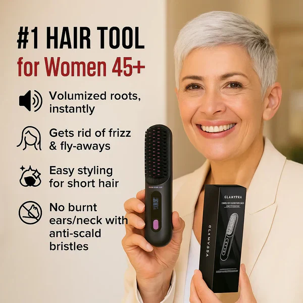 🏆2026 Hot Sale 50% OFF💁‍♀️Wireless Ceramic Heating Hair Straightening Hairbrush - Image 22