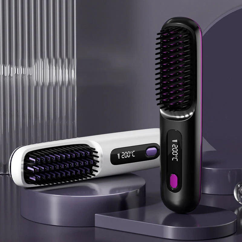 🏆2026 Hot Sale 50% OFF💁‍♀️Wireless Ceramic Heating Hair Straightening Hairbrush - Image 6