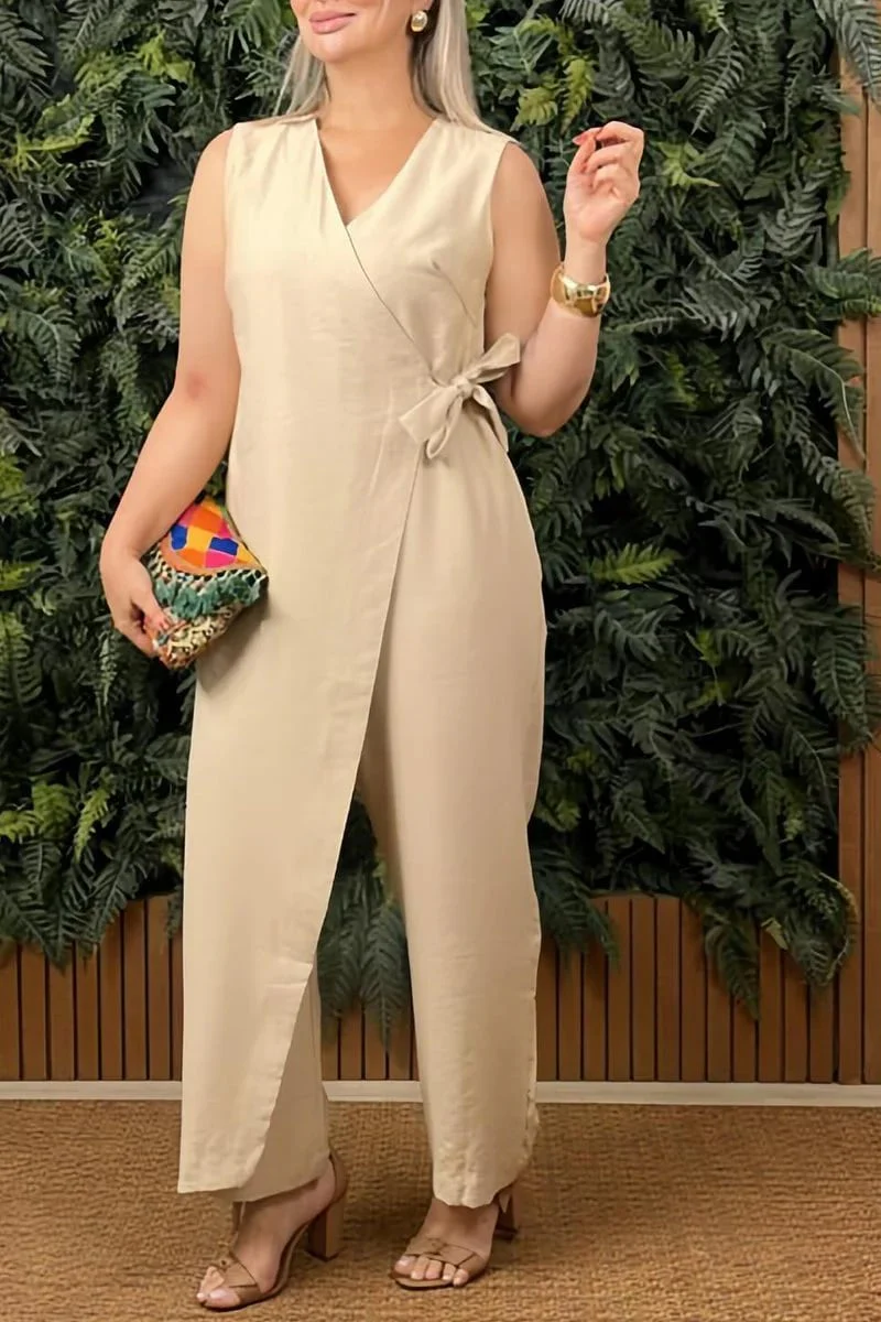 💕LIMITED SALE 49% OFF💕Women's Casual V-neck Cross Strap Jumpsuit