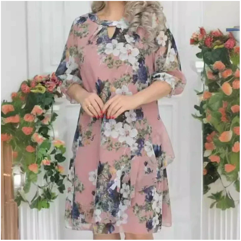 🔥Last Day Sale 49%💝Women's Floral Print Knee-Length Dress - Image 2