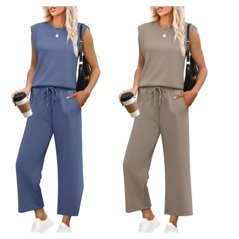 💕2025 Hot Sale 49% OFF🔥2025 New Women's Sleeveless Top & Wide-Leg Pants 2-Piece Set - Image 10