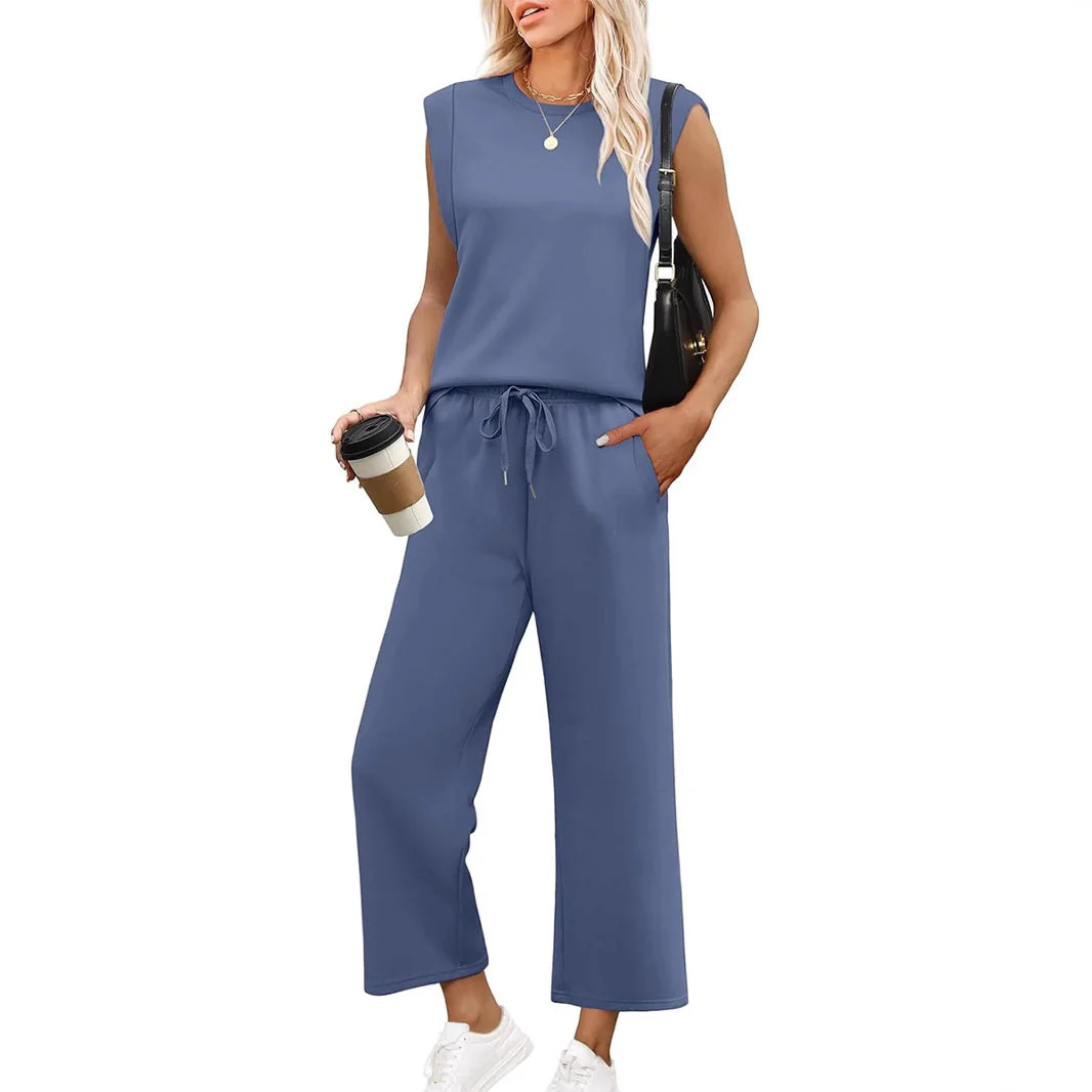 💕2025 Hot Sale 49% OFF🔥2025 New Women's Sleeveless Top & Wide-Leg Pants 2-Piece Set - Image 9