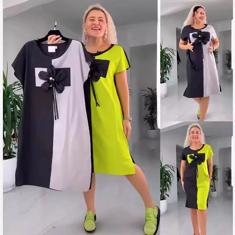 Women’s Chic Color Block Casual Dress