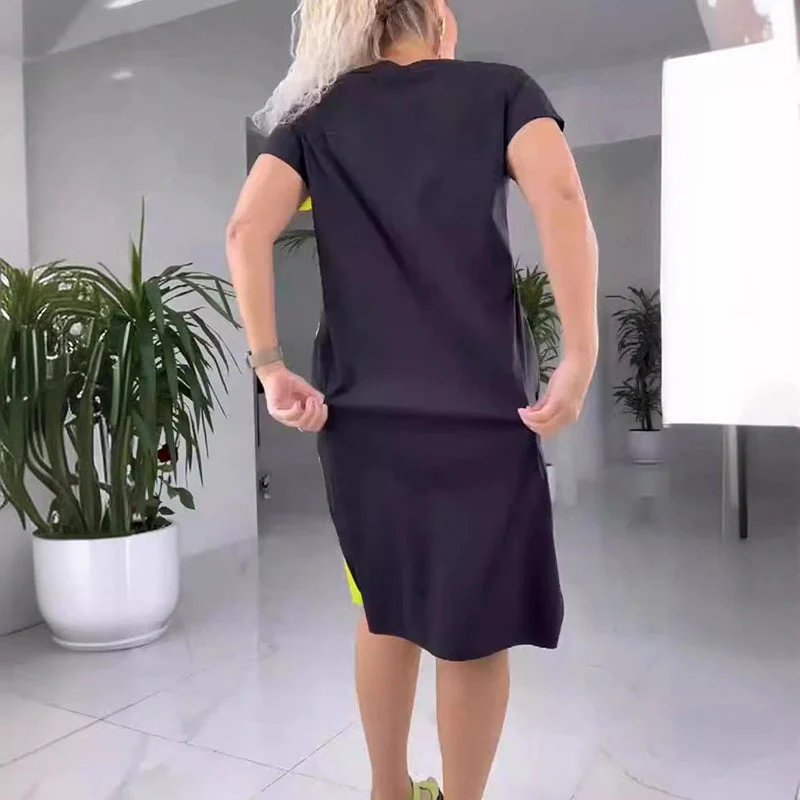 Women’s Chic Color Block Casual Dress - Image 5