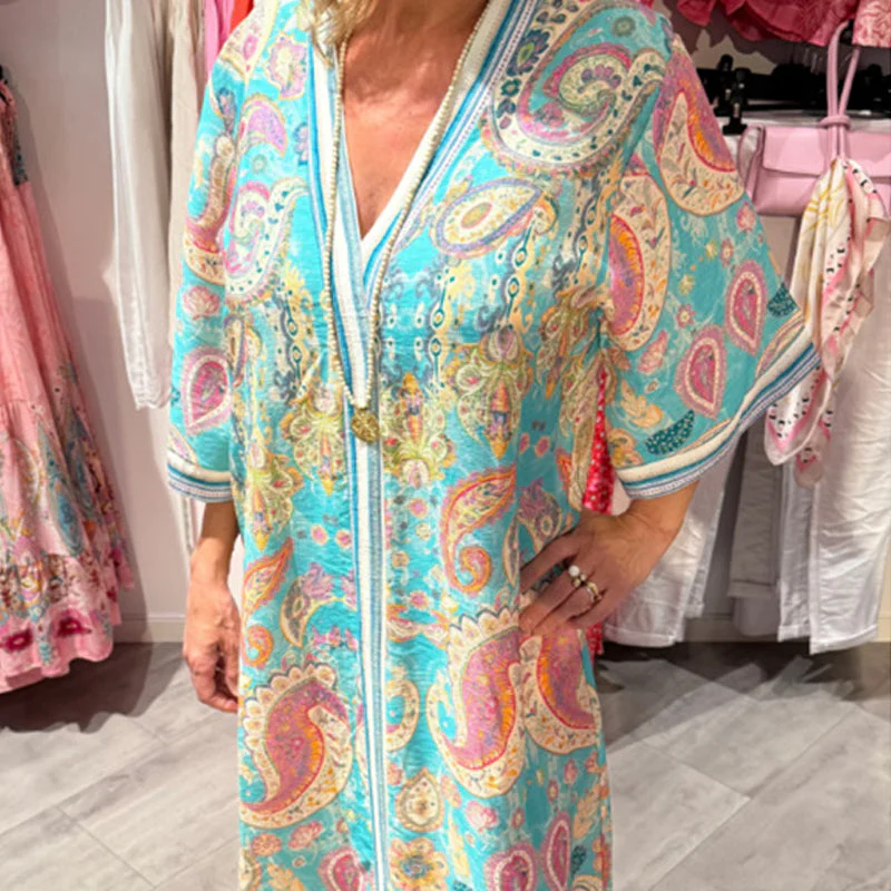 🎁LAST DAY SALE 50% OFF!!⏳Women’s Comfortable Loose-Fit Print Dress - Image 4