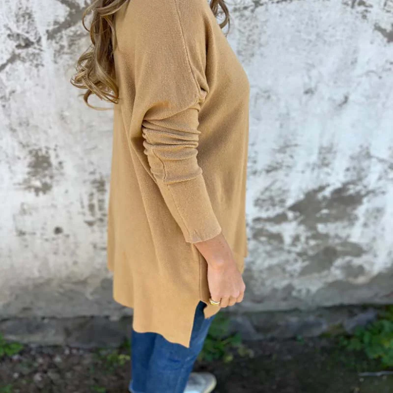 💖LAST DAY SPECIAL PRICE: £15.99!!💖Women's Cozy Knit Long Sleeve Tunic Top with Side Slits - Image 3
