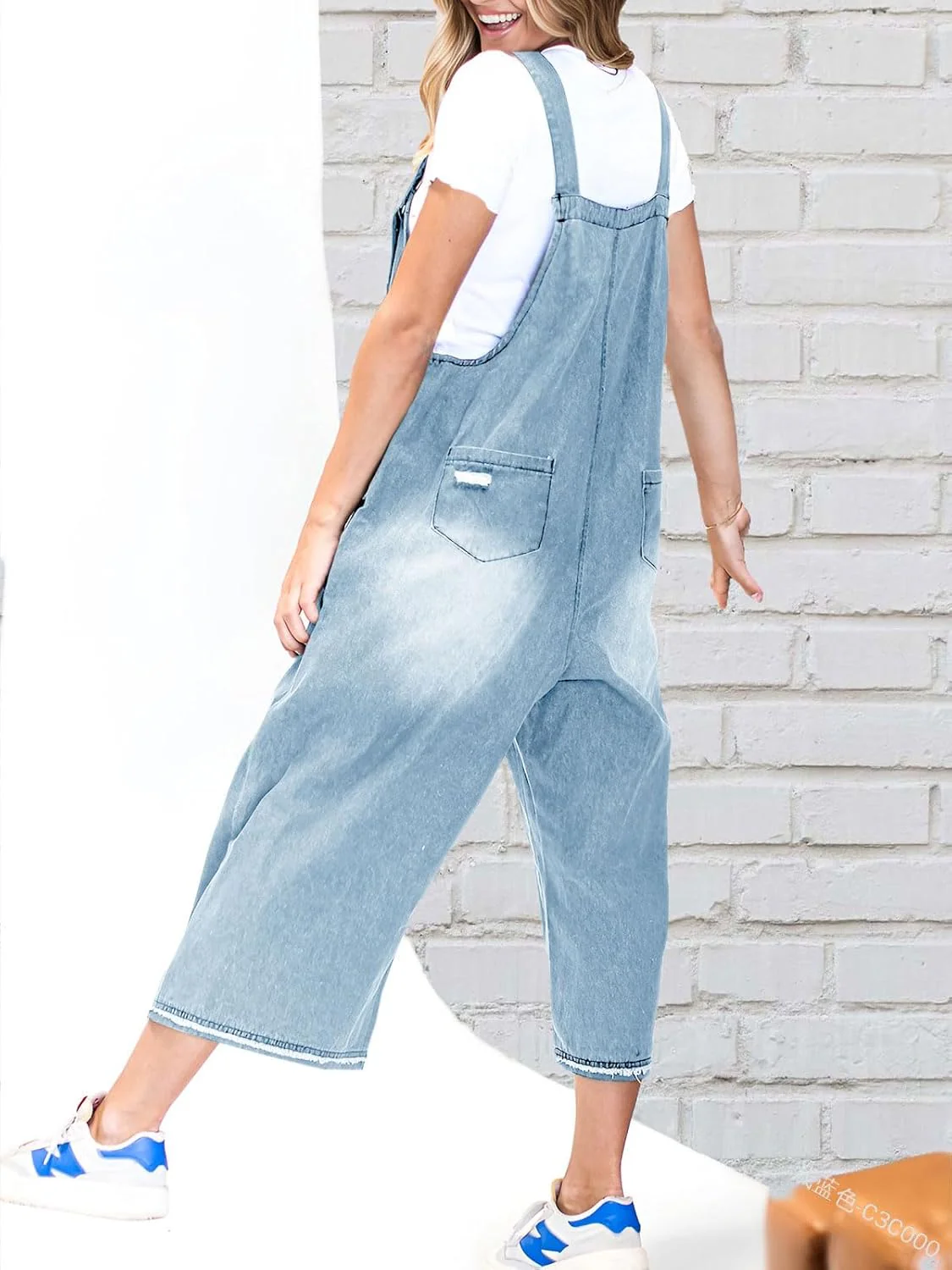 🔥Limited time sale 50% OFF💕Women's Cute Casual Button Jumpsuit Ripped Denim Overalls - Image 4