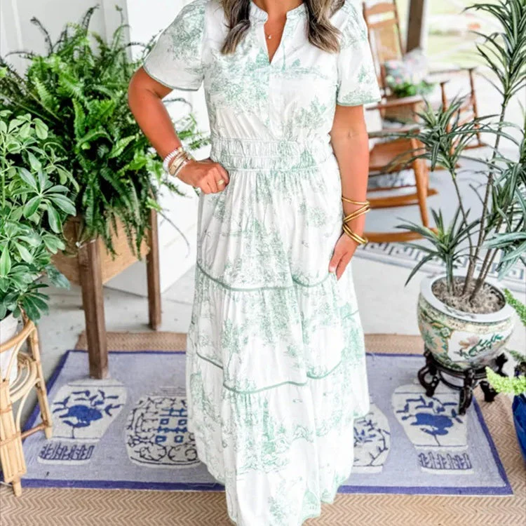💖 Special Sale 50% OFF!🔥Last 3 Hours!!💝Women's Ethnic Style Floral Printed Dress - Image 6