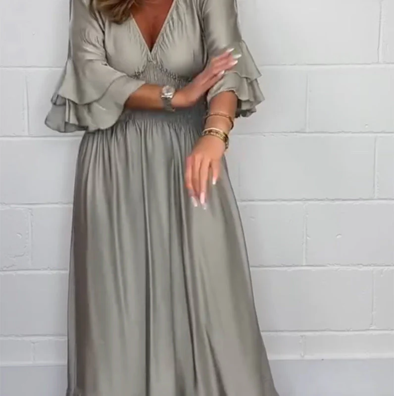 💕Spring New💕Women's Flowy Ruffle High Waist Dress - Image 4