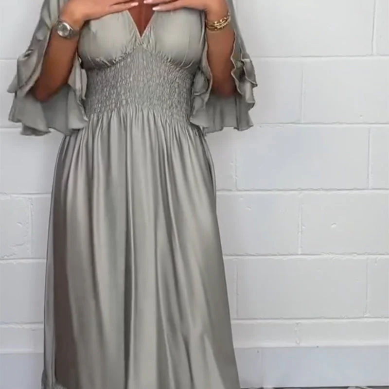 💕Spring New💕Women's Flowy Ruffle High Waist Dress - Image 5