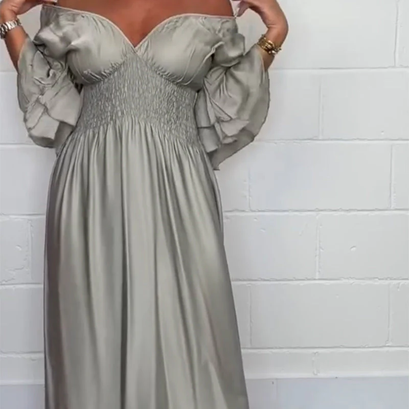 💕Spring New💕Women's Flowy Ruffle High Waist Dress - Image 6