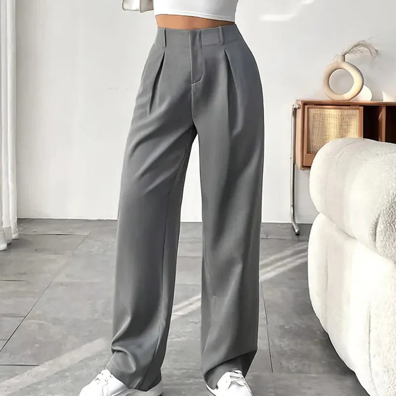 🏆 Last Day Special Price £18.79!!!💝New Style✨Women's High Waisted Straight Leg Work Trousers , Smart & Casual Look for Office and Beyond - Image 4