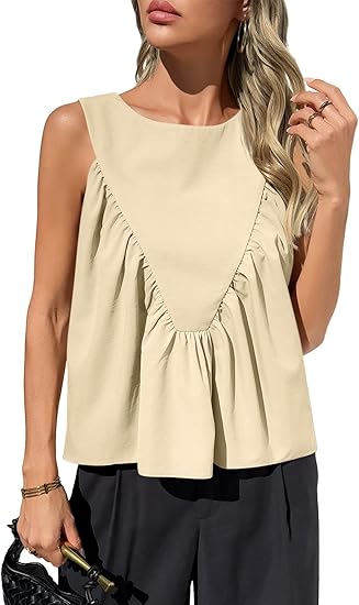 Womens Peplum Babydoll Tank Tops - Image 6