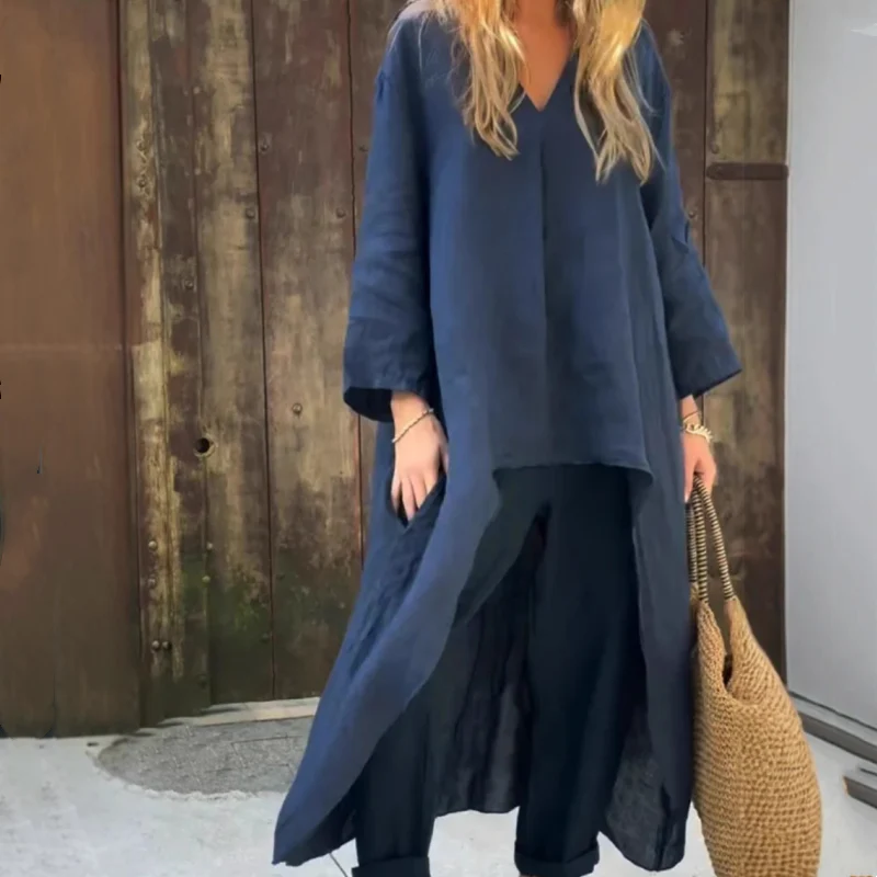 🌞👚Women's Summer Loose Pocket V-Neck 2-Piece Set🌸 Light and Comfortable, Stylish and Casual, A Summer Must-Have! - Image 2