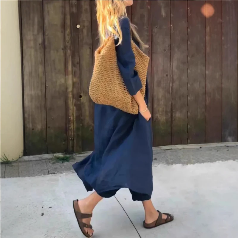 🌞👚Women's Summer Loose Pocket V-Neck 2-Piece Set🌸 Light and Comfortable, Stylish and Casual, A Summer Must-Have! - Image 4