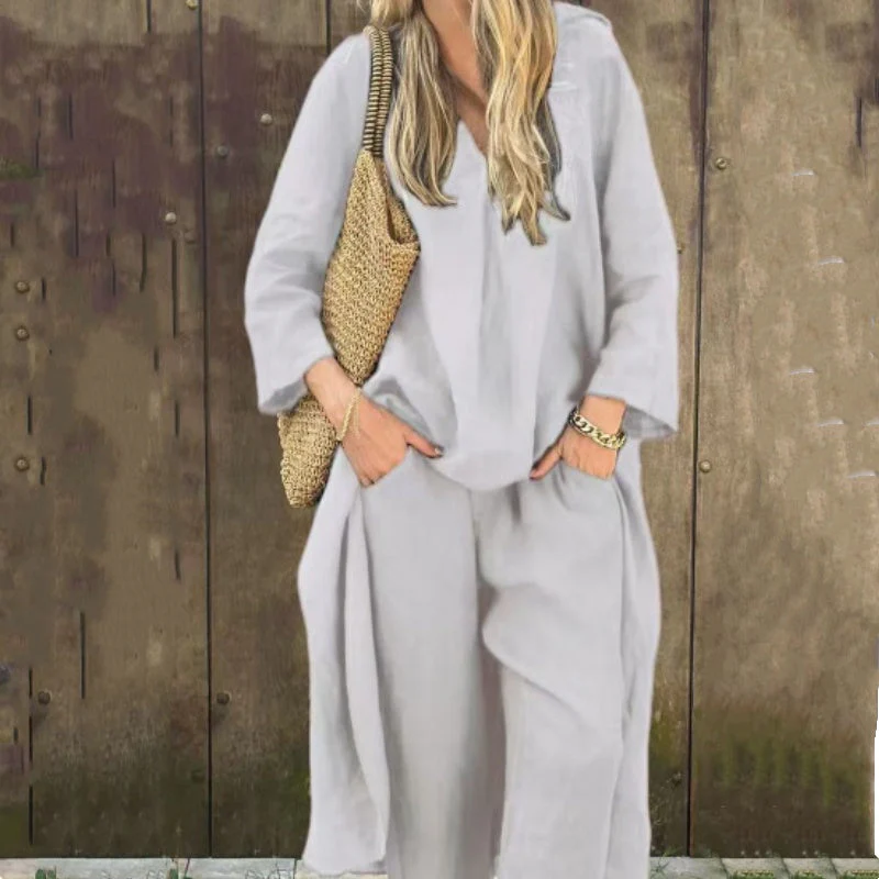 🌞👚Women's Summer Loose Pocket V-Neck 2-Piece Set🌸 Light and Comfortable, Stylish and Casual, A Summer Must-Have! - Image 7
