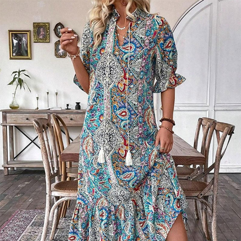 🌸Spring Specials Sale 50% OFF💐 Women's Summer V-Neck Floral Dress - Image 2