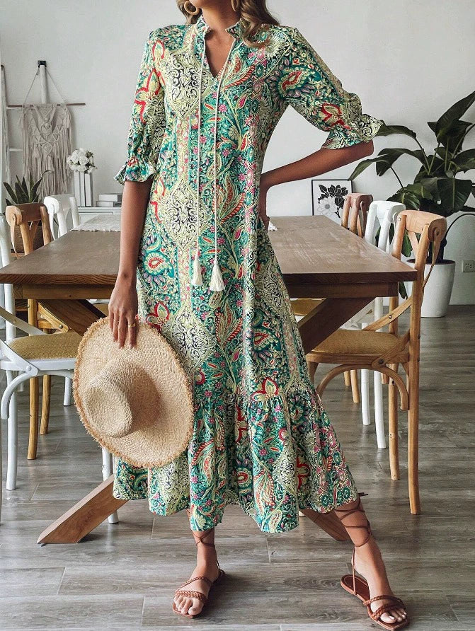 🌸Spring Specials Sale 50% OFF💐 Women's Summer V-Neck Floral Dress - Image 7