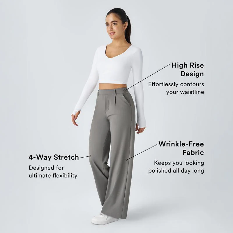 ⏳Last Day Sale 49% OFF🔥Women's Smart & Casual High Waisted Straight Leg Work Trousers👖
