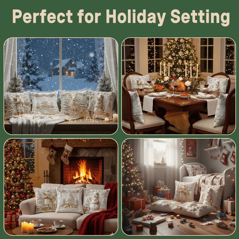 ⏰LAST DAY: ￡9.99 for 4PCS!!⚡50K+ SOLD!💕Christmas Themed Cushion Cover🎁 - Image 4