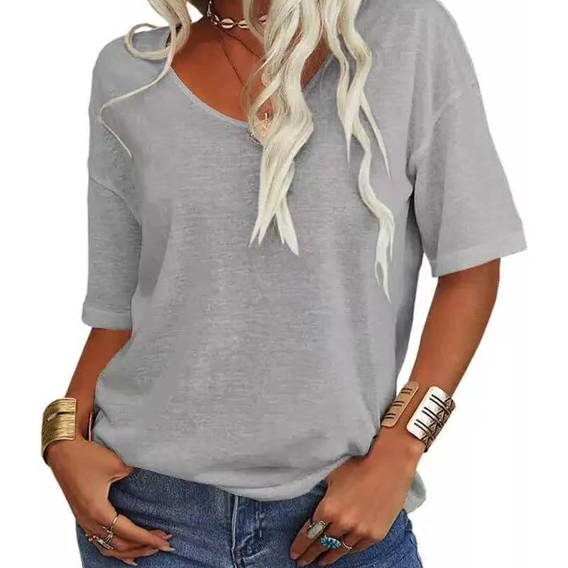 🌸LAST DAY SPECIAL PRICE: £9.99!!🌸Women's Casual V-Neck Short Sleeve T-Shirt - Image 10