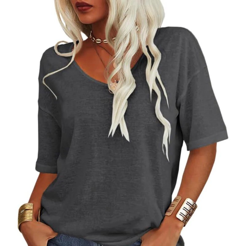 🌸LAST DAY SPECIAL PRICE: £9.99!!🌸Women's Casual V-Neck Short Sleeve T-Shirt - Image 11