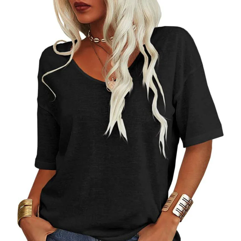 🌸LAST DAY SPECIAL PRICE: £9.99!!🌸Women's Casual V-Neck Short Sleeve T-Shirt - Image 12