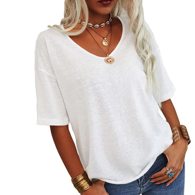 🌸LAST DAY SPECIAL PRICE: £9.99!!🌸Women's Casual V-Neck Short Sleeve T-Shirt - Image 14