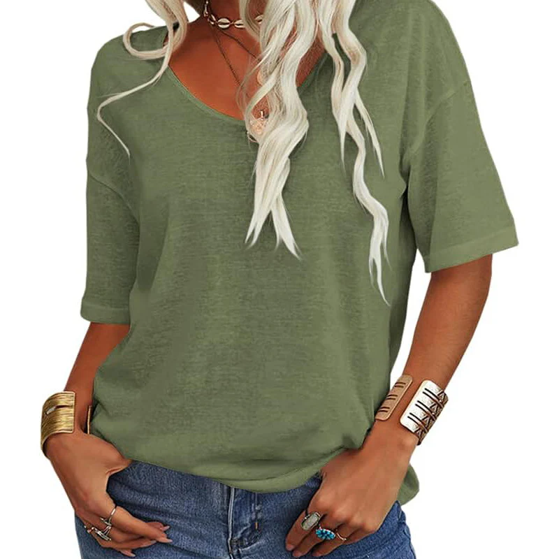 🌸LAST DAY SPECIAL PRICE: £9.99!!🌸Women's Casual V-Neck Short Sleeve T-Shirt - Image 17