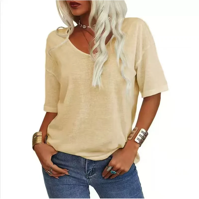 🌸LAST DAY SPECIAL PRICE: £9.99!!🌸Women's Casual V-Neck Short Sleeve T-Shirt - Image 19