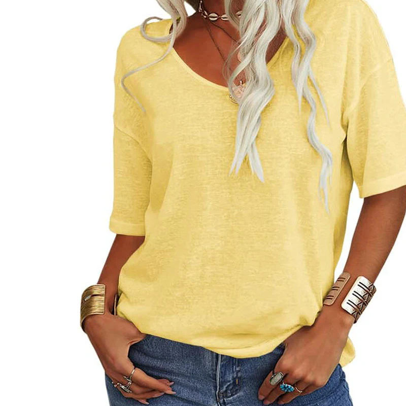 🌸LAST DAY SPECIAL PRICE: £9.99!!🌸Women's Casual V-Neck Short Sleeve T-Shirt - Image 23