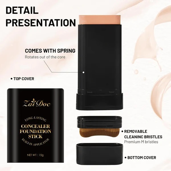 🔥Last Day Promotion 49% OFF✨Zaidoc Foundation Concealer Stick Double-Ended Brush - Image 2