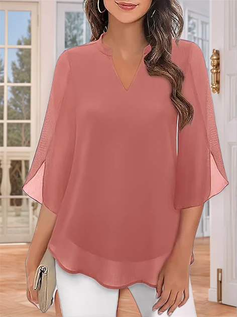 💖LAST DAY SALE 49% OFF💖V-neck chiffon shirt - Image 3